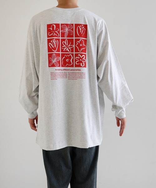 ANME（アンメ）の「ロゴフラワーイラストプリント長袖Tシャツ（Tシャツ/カットソー・レディース・ネイビー/オートミール/ホワイト系その他/オフホワイト・M/L）」の18枚目の写真