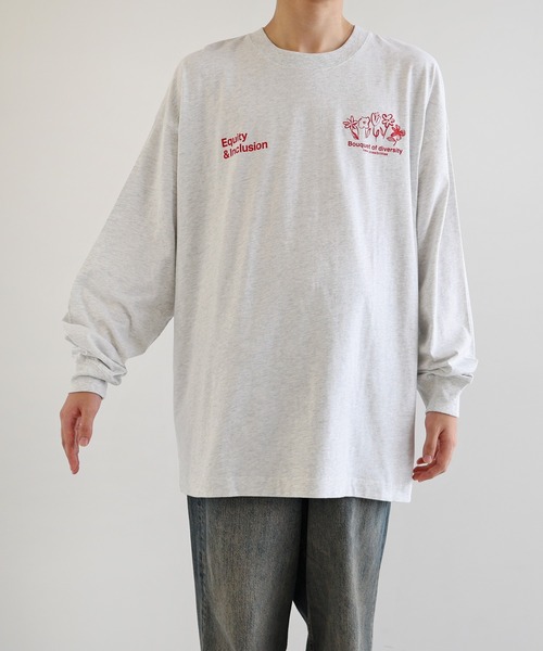 ANME（アンメ）の「ロゴフラワーイラストプリント長袖Tシャツ（Tシャツ/カットソー・レディース・ネイビー/オートミール/ホワイト系その他/オフホワイト・M/L）」の16枚目の写真