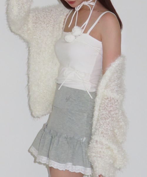 MAINLYTRULY（メインリィトゥルリィ）の「バラ ストラップ デザイン キャミソール（キャミソール・レディース・ホワイト系・S）」の7枚目の写真