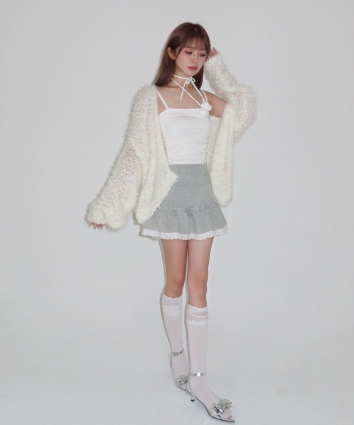 MAINLYTRULY（メインリィトゥルリィ）の「バラ ストラップ デザイン キャミソール（キャミソール・レディース・ホワイト系・S）」の8枚目の写真