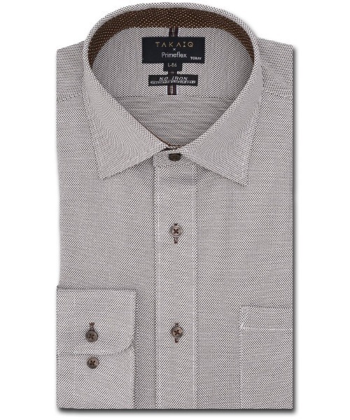 タカキュー プライムフレックス ストレッチ ウォッシャブル ワイドカラー ビジネスドレス 長袖ニットシャツ（ビジネスシャツ）｜TAKA-Q（タカキュー）