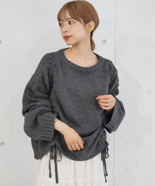 tiptop（ティップトップ）の「フロントドロストニットプルオーバー（ニット/セーター・レディース・アイボリー/チャコールグレー/グリーン/ボルドー/ブルー/イエロー/ピンク・FREE）」の20枚目の写真