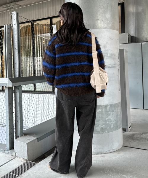 CIAOPANIC TYPY（チャオパニックティピー）の「【UNISEX】マルチボーダー起毛カーディガン（カーディガン/ボレロ・レディース・ブラウン/ベージュ/オレンジ・MEDIUM/LARGE）」の15枚目の写真