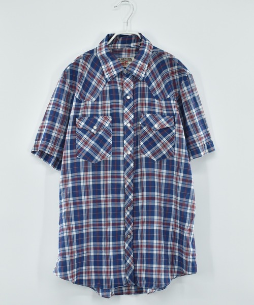 VINTAGE（ヴィンテージ）の「【ヴィンテージ古着】 Authentic Western Youngbloods ショートスリーブ ウエスタンチェックシャツ（シャツ/ブラウス・メンズ・ブルー・LARGE）」の2枚目の写真