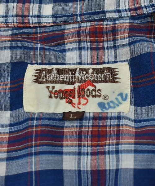 VINTAGE（ヴィンテージ）の「【ヴィンテージ古着】 Authentic Western Youngbloods ショートスリーブ ウエスタンチェックシャツ（シャツ/ブラウス・メンズ・ブルー・LARGE）」の4枚目の写真
