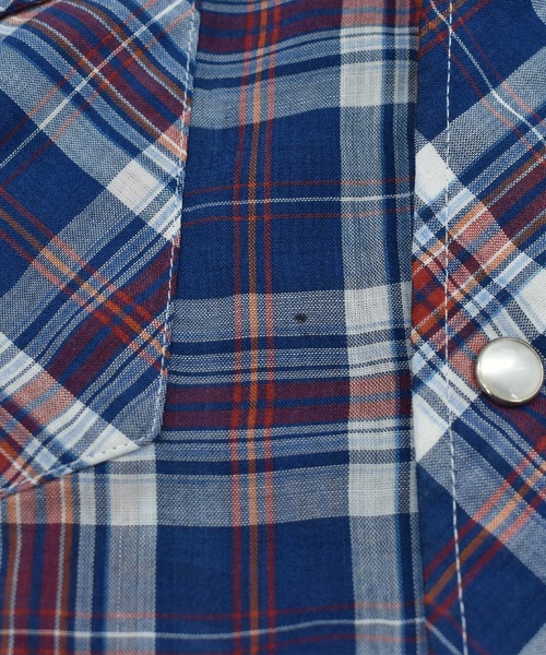 VINTAGE（ヴィンテージ）の「【ヴィンテージ古着】 Authentic Western Youngbloods ショートスリーブ ウエスタンチェックシャツ（シャツ/ブラウス・メンズ・ブルー・LARGE）」の7枚目の写真