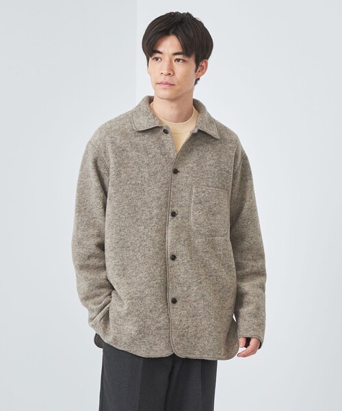 green label relaxing(グリーンレーベルリラクシング)の「TW スライバー シャツ(シャツ/ブラウス・メンズ・ダークグレー/ベージュ・M/L/S)」の4枚目の写真