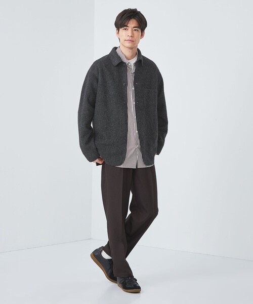 green label relaxing(グリーンレーベルリラクシング)の「TW スライバー シャツ(シャツ/ブラウス・メンズ・ダークグレー/ベージュ・M/L/S)」の5枚目の写真