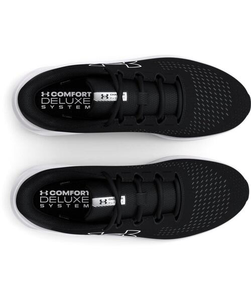 UNDER ARMOUR(アンダーアーマー)の「UAチャージド パスート3 ビックロゴ(ランニング/メンズ)(スニーカー・メンズ・ブラック・28.0cm/27.0cm/28.5cm/26.0cm/25.0cm/29.0cm/25.5cm/26.5cm/27.5cm)」の3枚目の写真