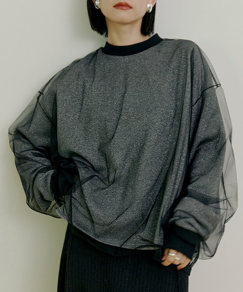 Stylevoice for xxx(スタイルヴォイスフォー)の「シアードッキンングプルオーバー(スウェット・レディース・ライトグレー/ブラック/ベージュ・FREE)」の2枚目の写真