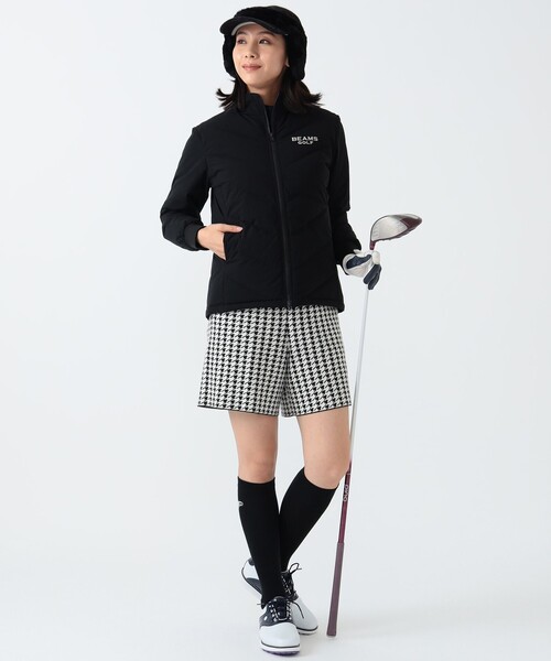 BEAMS GOLF（ビームスゴルフ）の「【撥水】PURPLE LABEL / パネル ダウンブルゾン（ブルゾン・レディース・ホワイト/ブラック・SMALL/MEDIUM/LARGE）」の4枚目の写真
