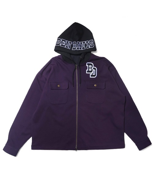 BEN DAVIS/PROJECT LINE（ベンデイビスプロジェクトライン）の「《BEN DAVIS PROJECT LINE》SWEAT FULL ZIP HOODIE（パーカー・メンズ・ブラック/パープル/ヘザーグレー・MEDIUM/LARGE/X-LARGE）」の3枚目の写真
