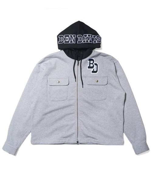 BEN DAVIS/PROJECT LINE（ベンデイビスプロジェクトライン）の「《BEN DAVIS PROJECT LINE》SWEAT FULL ZIP HOODIE（パーカー・メンズ・ブラック/パープル/ヘザーグレー・MEDIUM/LARGE/X-LARGE）」の9枚目の写真