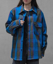 【3】裏起毛 先染めヘビーネルチェック CPOシャツ