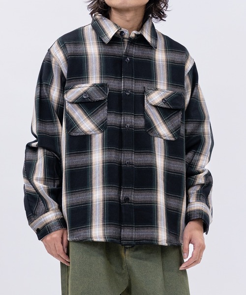 JOHN'S CLOSET（ジョンズクローゼット）の「【3】裏起毛 ヘビーネルチェック CPOシャツ（シャツ/ブラウス・メンズ・オレンジ系その他/その他/ベージュ系その他/ベージュ系その他2/グリーン系その他/ブルー系その他/サックスブルー系1/ブルー系その他2/グレー系その他/ブラック系その他/グリーン系その他2・LARGE/X-LARGE/MEDIUM）」の6枚目の写真