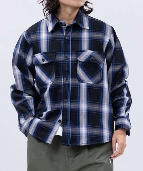 JOHN'S CLOSET（ジョンズクローゼット）の「【3】裏起毛 ヘビーネルチェック CPOシャツ（シャツ/ブラウス・メンズ・オレンジ系その他/その他/ベージュ系その他/ベージュ系その他2/グリーン系その他/ブルー系その他/サックスブルー系1/ブルー系その他2/グレー系その他/ブラック系その他/グリーン系その他2・LARGE/X-LARGE/MEDIUM）」の8枚目の写真