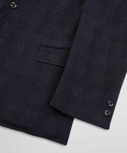 BROOKS BROTHERS(ブルックスブラザーズ)の「コットンブレンド グレンチェック 段返り3釦 ニットジャケット Traditional(テーラードジャケット・メンズ・グレー・SMALL/MEDIUM/LARGE)」の6枚目の写真