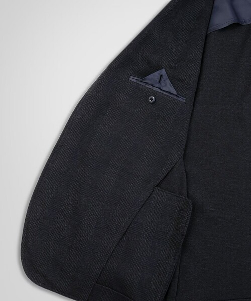 BROOKS BROTHERS(ブルックスブラザーズ)の「コットンブレンド グレンチェック 段返り3釦 ニットジャケット Traditional(テーラードジャケット・メンズ・グレー・SMALL/MEDIUM/LARGE)」の8枚目の写真