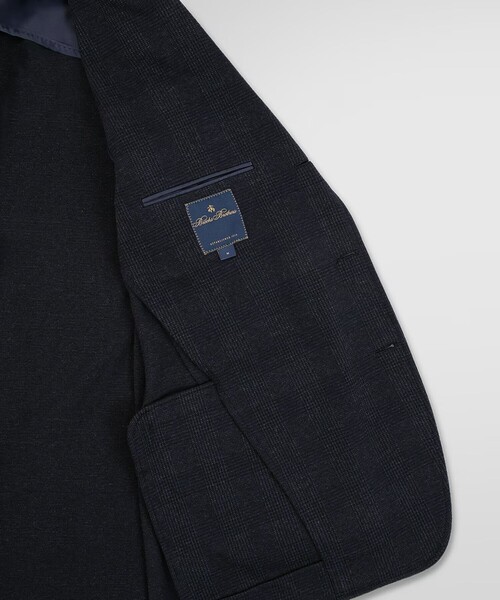 BROOKS BROTHERS(ブルックスブラザーズ)の「コットンブレンド グレンチェック 段返り3釦 ニットジャケット Traditional(テーラードジャケット・メンズ・グレー・SMALL/MEDIUM/LARGE)」の9枚目の写真