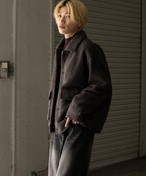 SENSE OF PLACE by URBAN RESEARCH（センスオブプレイスバイアーバンリサーチ）の「プードルボアブルゾン（ブルゾン・メンズ・チャコールグレー/ミント/ブラウン・MEDIUM/LARGE）」の7枚目の写真