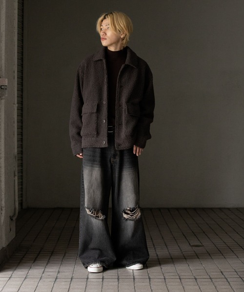 SENSE OF PLACE by URBAN RESEARCH（センスオブプレイスバイアーバンリサーチ）の「プードルボアブルゾン（ブルゾン・メンズ・チャコールグレー/ミント/ブラウン・MEDIUM/LARGE）」の9枚目の写真