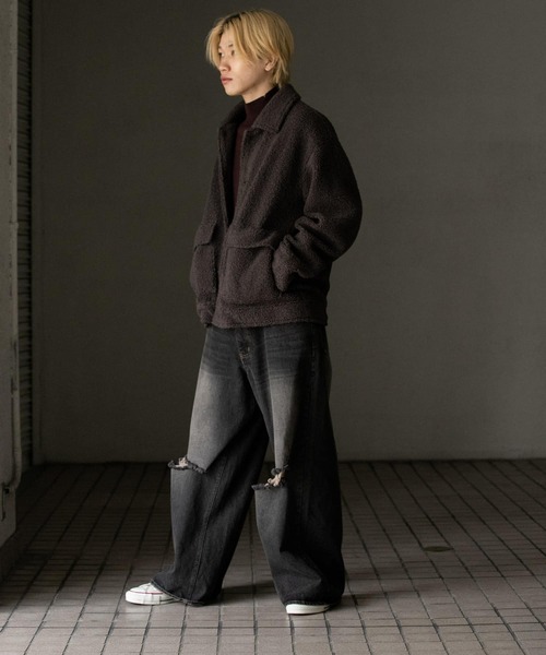 SENSE OF PLACE by URBAN RESEARCH（センスオブプレイスバイアーバンリサーチ）の「プードルボアブルゾン（ブルゾン・メンズ・チャコールグレー/ミント/ブラウン・MEDIUM/LARGE）」の11枚目の写真