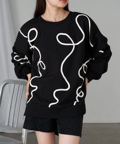 RAY CASSIN（レイカズン）の「【ゆったりとした着心地】ラインテープスウェット（スウェット・レディース・ホワイト系その他2/グレー系その他2/グレー系その他3・FREE）」の10枚目の写真