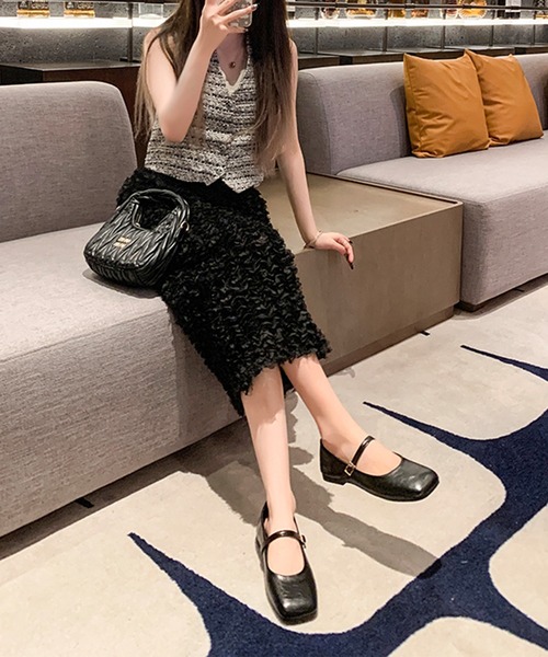 Lace Ladies（レースレディース）の「レザー調 スクエアトゥ ストラップ フラット パンプス（パンプス・レディース・ブラウン/ブラック/シルバー・22.5cm/23.5cm/24cm/24.5cm/25cm/23cm）」の20枚目の写真