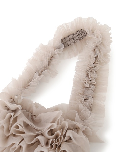 ROPE' PICNIC（ロペピクニック）の「シアーフリルワンハンドルバッグ（ショルダーバッグ・レディース・ベージュ系その他2/ブラック・FREE）」の6枚目の写真