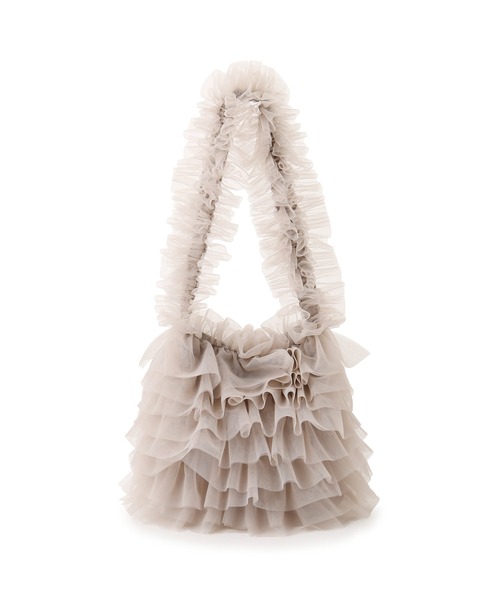 ROPE' PICNIC（ロペピクニック）の「シアーフリルワンハンドルバッグ（ショルダーバッグ・レディース・ベージュ系その他2/ブラック・FREE）」の7枚目の写真