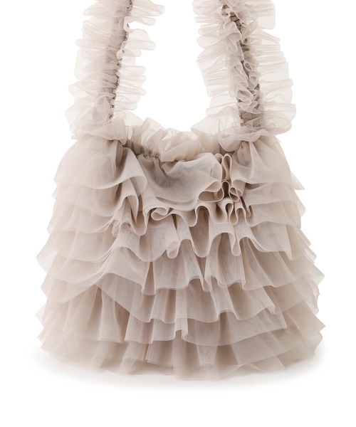 ROPE' PICNIC（ロペピクニック）の「シアーフリルワンハンドルバッグ（ショルダーバッグ・レディース・ベージュ系その他2/ブラック・FREE）」の9枚目の写真