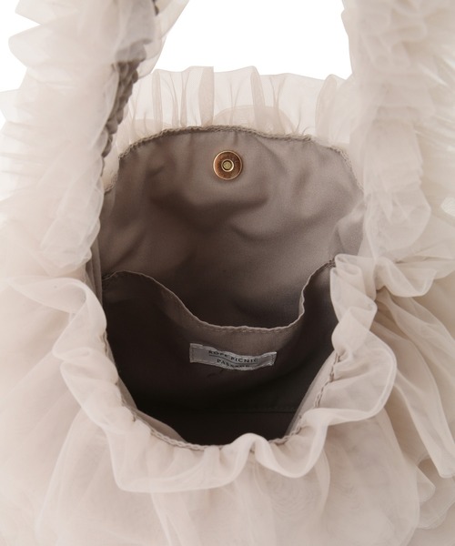 ROPE' PICNIC（ロペピクニック）の「シアーフリルワンハンドルバッグ（ショルダーバッグ・レディース・ベージュ系その他2/ブラック・FREE）」の3枚目の写真