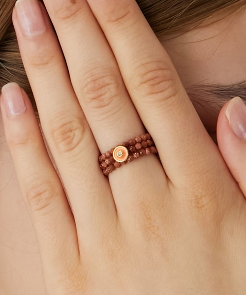 [amulette] 「太陽の神が勝利を導く」サンストーン ダイヤモンド スパイラル リング（リング）｜ARTIDA OUD（アルティーダウード） 6,600円