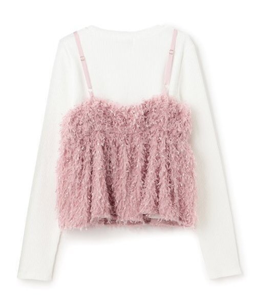 LOVETOXIC（ラブトキシック）の「フェザービスチェインナーセット（アンサンブル・キッズ・ベージュ/オフホワイト/ピンク・L:160cm/S:140cm/M:150cm）」の6枚目の写真