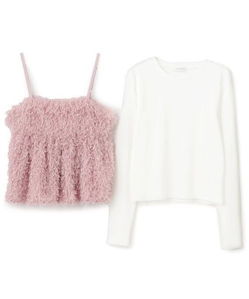 LOVETOXIC（ラブトキシック）の「フェザービスチェインナーセット（アンサンブル・キッズ・ベージュ/オフホワイト/ピンク・L:160cm/S:140cm/M:150cm）」の7枚目の写真