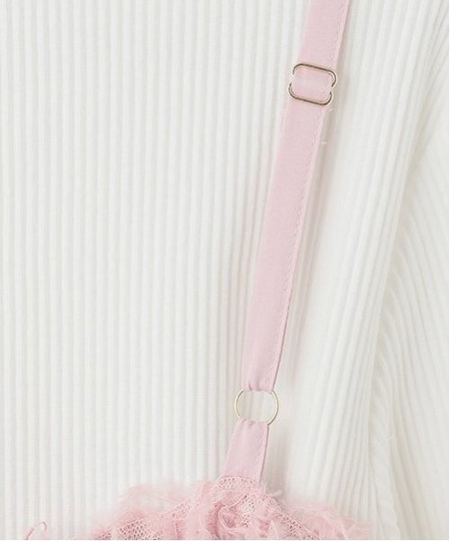 LOVETOXIC（ラブトキシック）の「フェザービスチェインナーセット（アンサンブル・キッズ・ベージュ/オフホワイト/ピンク・L:160cm/S:140cm/M:150cm）」の11枚目の写真