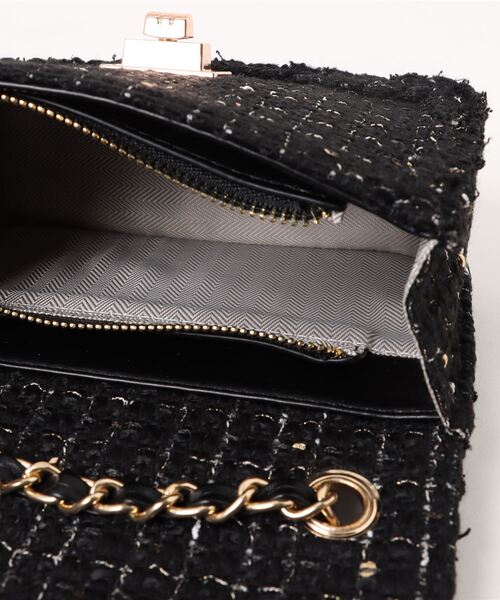 styiro（スタイロ）の「ツイードショルダーバッグ（ショルダーバッグ・レディース・ピンク/ホワイト/ブラック/アイボリー・FREE）」の7枚目の写真