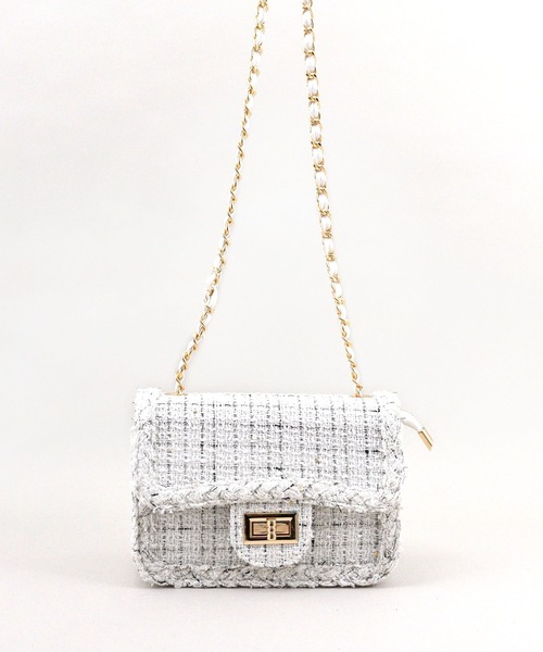 styiro（スタイロ）の「ツイードショルダーバッグ（ショルダーバッグ・レディース・ピンク/ホワイト/ブラック/アイボリー・FREE）」の16枚目の写真