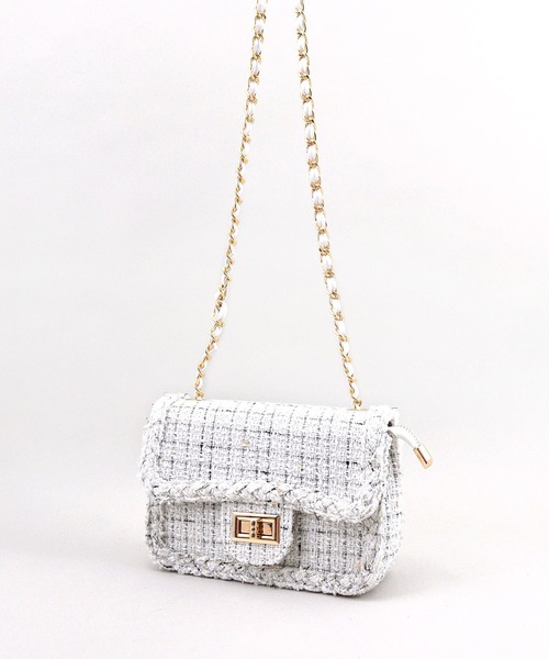 styiro（スタイロ）の「ツイードショルダーバッグ（ショルダーバッグ・レディース・ピンク/ホワイト/ブラック/アイボリー・FREE）」の17枚目の写真