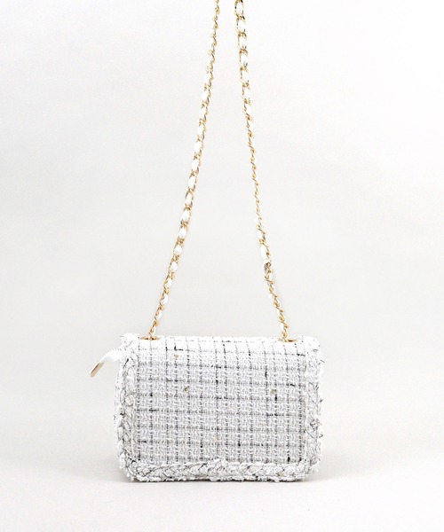 styiro（スタイロ）の「ツイードショルダーバッグ（ショルダーバッグ・レディース・ピンク/ホワイト/ブラック/アイボリー・FREE）」の15枚目の写真