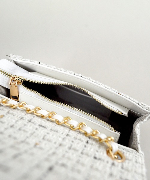 styiro（スタイロ）の「ツイードショルダーバッグ（ショルダーバッグ・レディース・ピンク/ホワイト/ブラック/アイボリー・FREE）」の12枚目の写真