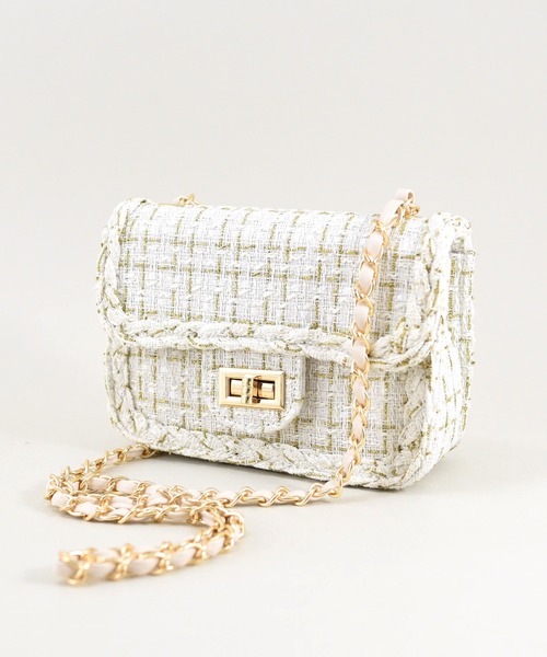 styiro（スタイロ）の「ツイードショルダーバッグ（ショルダーバッグ・レディース・ピンク/ホワイト/ブラック/アイボリー・FREE）」の22枚目の写真