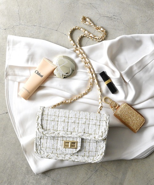 styiro（スタイロ）の「ツイードショルダーバッグ（ショルダーバッグ・レディース・ピンク/ホワイト/ブラック/アイボリー・FREE）」の20枚目の写真