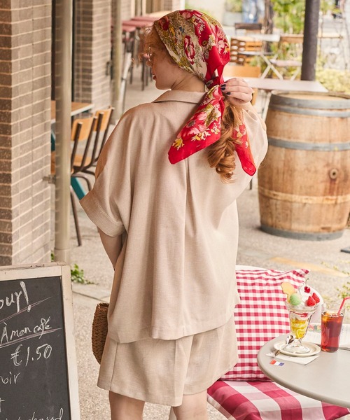 BONLECILL（ボンルシール）の「【セットアップ対応】フェイクリネン ボリュームタックスリーブコクーンテーラードジャケット（テーラードジャケット・レディース・チャコールグレー/アイボリー/ブラック/ブラウン/ベージュ・FREE）」の11枚目の写真