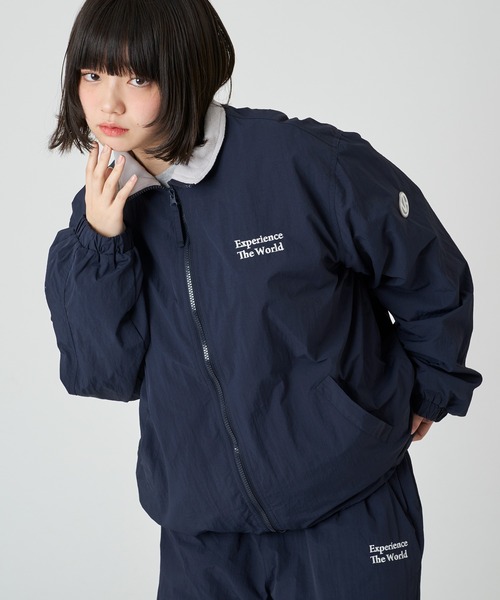 ♦レディース♦　ブリーフィング　ブルゾン　サイドロゴ　ネイビー サイズL STAND NECK NYLON FLEECE BLOUSON/スタンドネックナイロンフリース