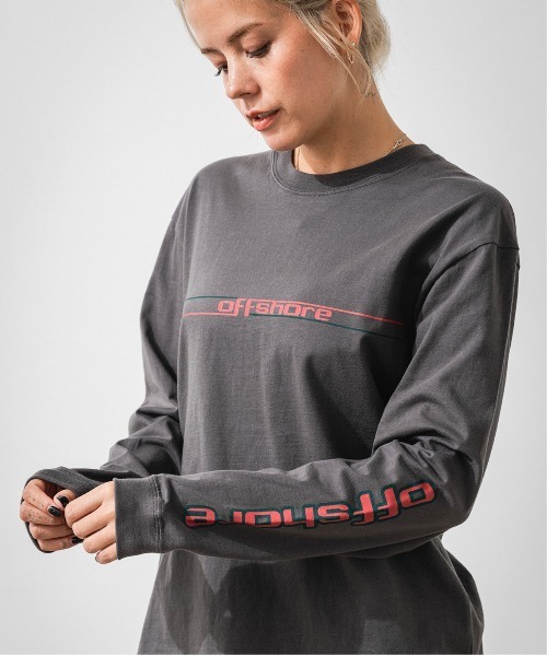 OFFSHORE(オフショア)の「RAINBOW L/S TEE(Tシャツ/カットソー・メンズ・ブラック/ホワイト・L/M/S/XL)」の1枚目の写真