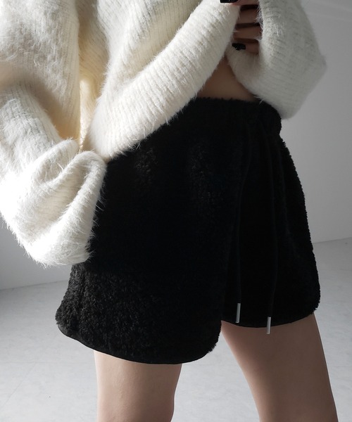 me+em select（ミームセレクト）の「【 ２color 】ハイウエストボアショートパンツ ／ highwaist boa short pants（その他パンツ・レディース・アイボリー/ブラック・FREE）」の14枚目の写真