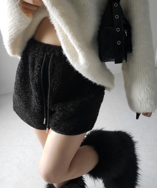 me+em select（ミームセレクト）の「【 ２color 】ハイウエストボアショートパンツ ／ highwaist boa short pants（その他パンツ・レディース・アイボリー/ブラック・FREE）」の17枚目の写真