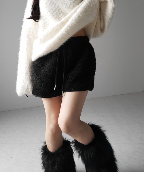 me+em select（ミームセレクト）の「【 ２color 】ハイウエストボアショートパンツ ／ highwaist boa short pants（その他パンツ・レディース・アイボリー/ブラック・FREE）」の19枚目の写真