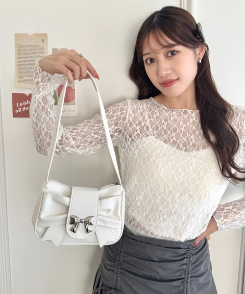 Loueme(ルエム)の「リボンモチーフホーボーバッグ(ショルダーバッグ・レディース・ブラック/ブラウン/シルバー/アイボリー・FREE)」の14枚目の写真